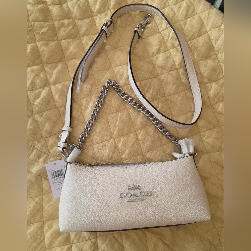 Coach Charlotte Chain Shoulder Bag | Chalk White 🤍 NWT
